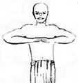 Arm position for kāwelu or kalākaua